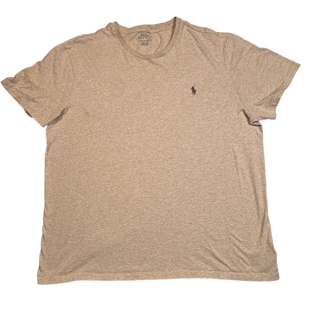 Polo Ralph Lauren Mens XL Tan Heather Short Sleeve Crewneck Pony Logo T-Shirt